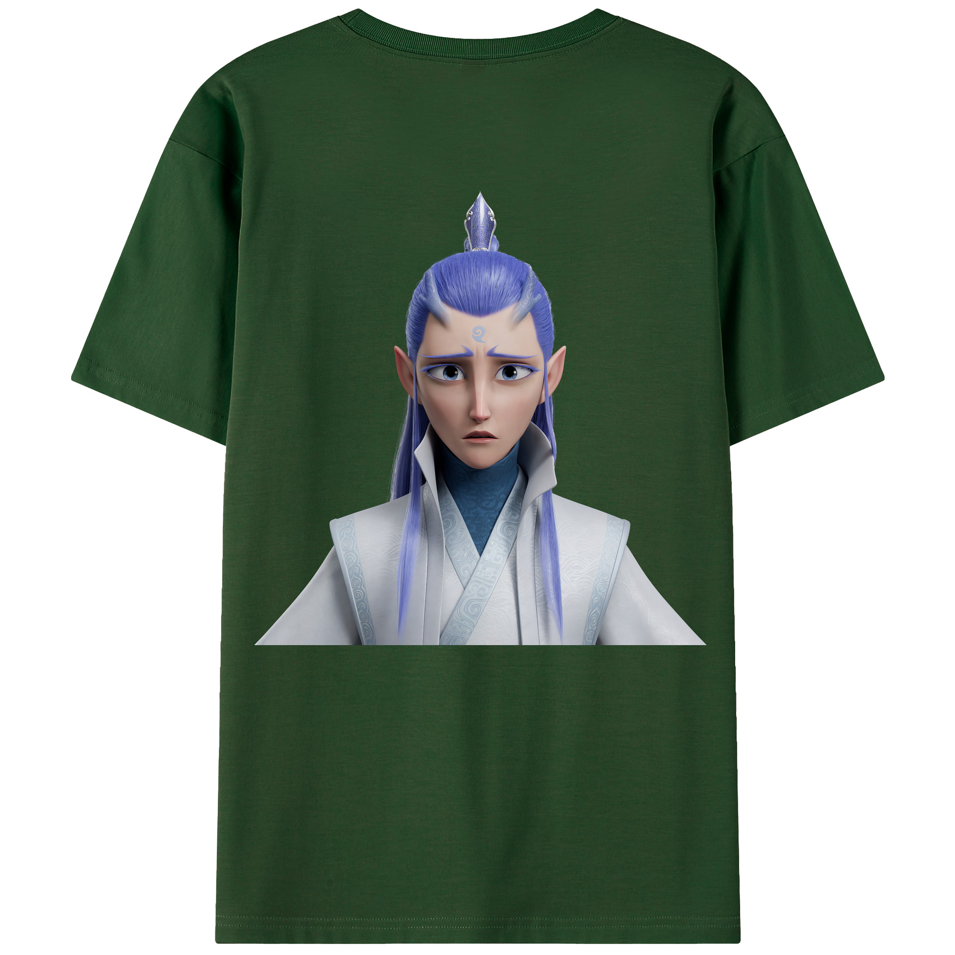 （画像用） Ne Zha 2 ナタ 魔童の大暴れ 綿100％半袖Tシャツ（背面プリント）
